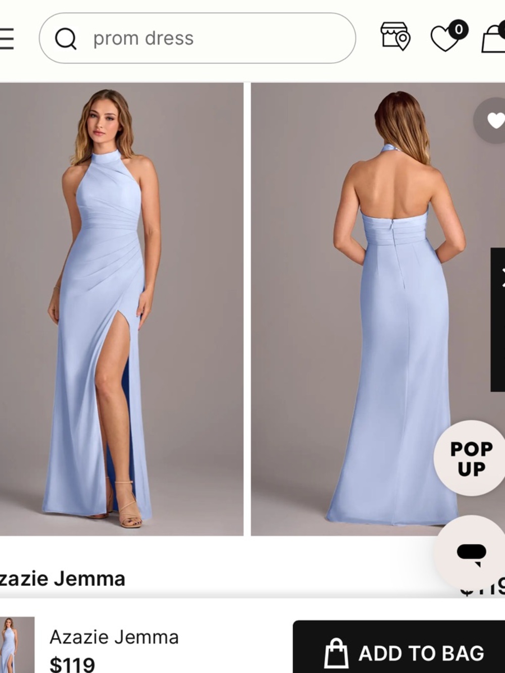Azazie Jemma Ice Blue bridesmaid dress